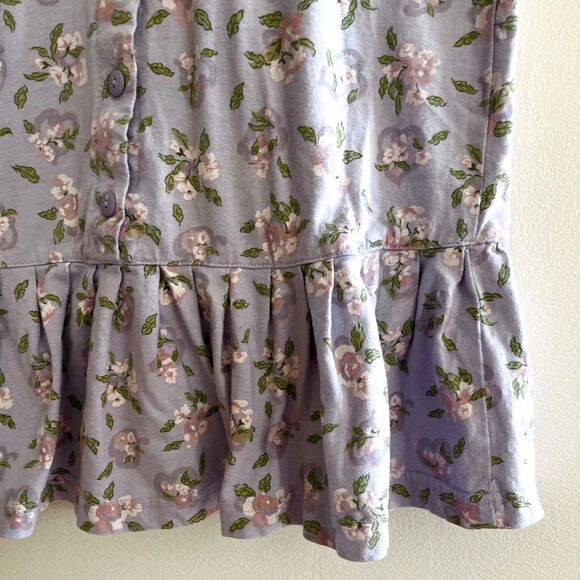 Vintage Rampage 90’s Purple Dress Full Button Floral Size Medium Coquette Flirty - Picture 8 of 15